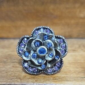 Brass Flower Blossom Ring Adjustable Size